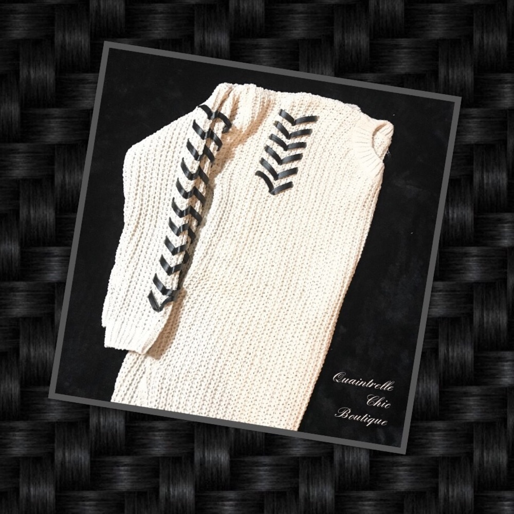 🎉HP x2🎉KAGNEY LEATHER DETAIL SWEATER - Picture 6 of 6